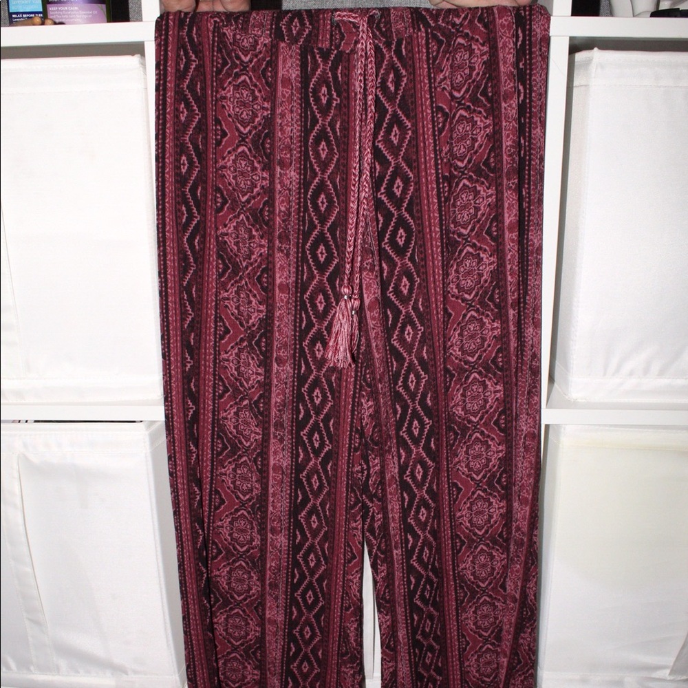 Maroon hippie pants!
